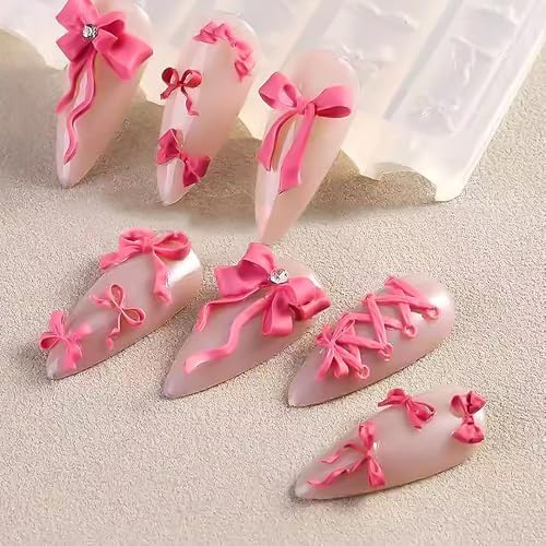 3D Bow Silicone Nail Mold for Gel Art - Reusable Bow Charms