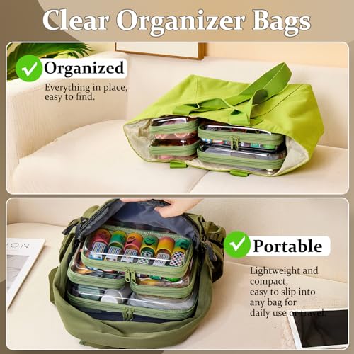 Hard Shell Zipper Pouches Set (1 Medium + 3 Small)