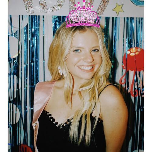 Birthday Princess Crown Tiara - Adjustable Rhinestone Headpiece