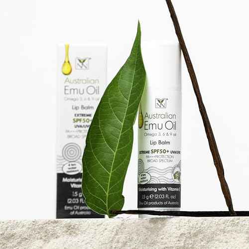 YNN Emu Oil Moisturizing Lip Balm with Extreme SPF50+ Sun Protection - 4-Hour Water Resistant, Fortified with Vitamin E, Amino Acids & Omega 3, 6 & 9 - Y-Not Natural, 15g Stick - 2 Pack