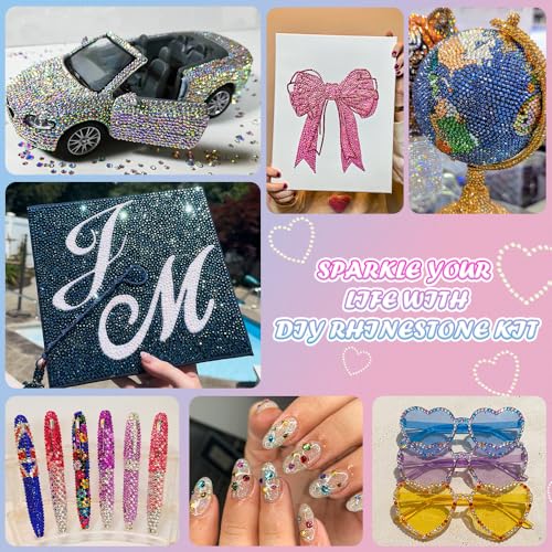 JOICEE 40000 Resin Rhinestones 40 Colors 3mm Flatback with Glue Kit