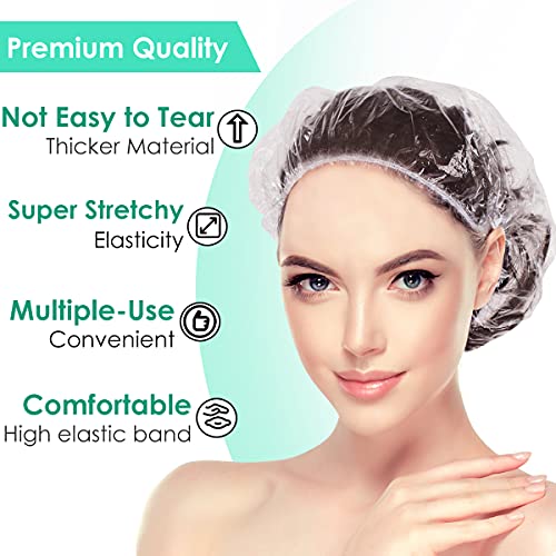 Disposable Shower Caps 30 Pack - Waterproof Hair Covers for Travel & Spa - 17.3 Inches, Thick & Durable, Unisex