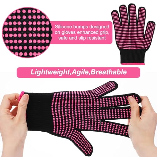 Heat-Resistant Hair Styling Gloves for Curling and Flat Irons - 2 Pack