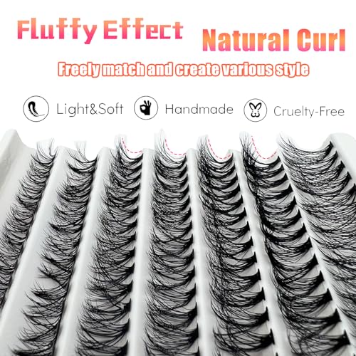 DIY Eyelash Extension Kit - 140 Pcs Cluster Lashes with Bond & Seal