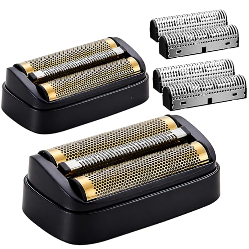 Shaver Replacement Golden Foil and Cutters compatible with Andis 17155 Pro lithium titanium foil shaver Replacement Heads(2 pack Black)