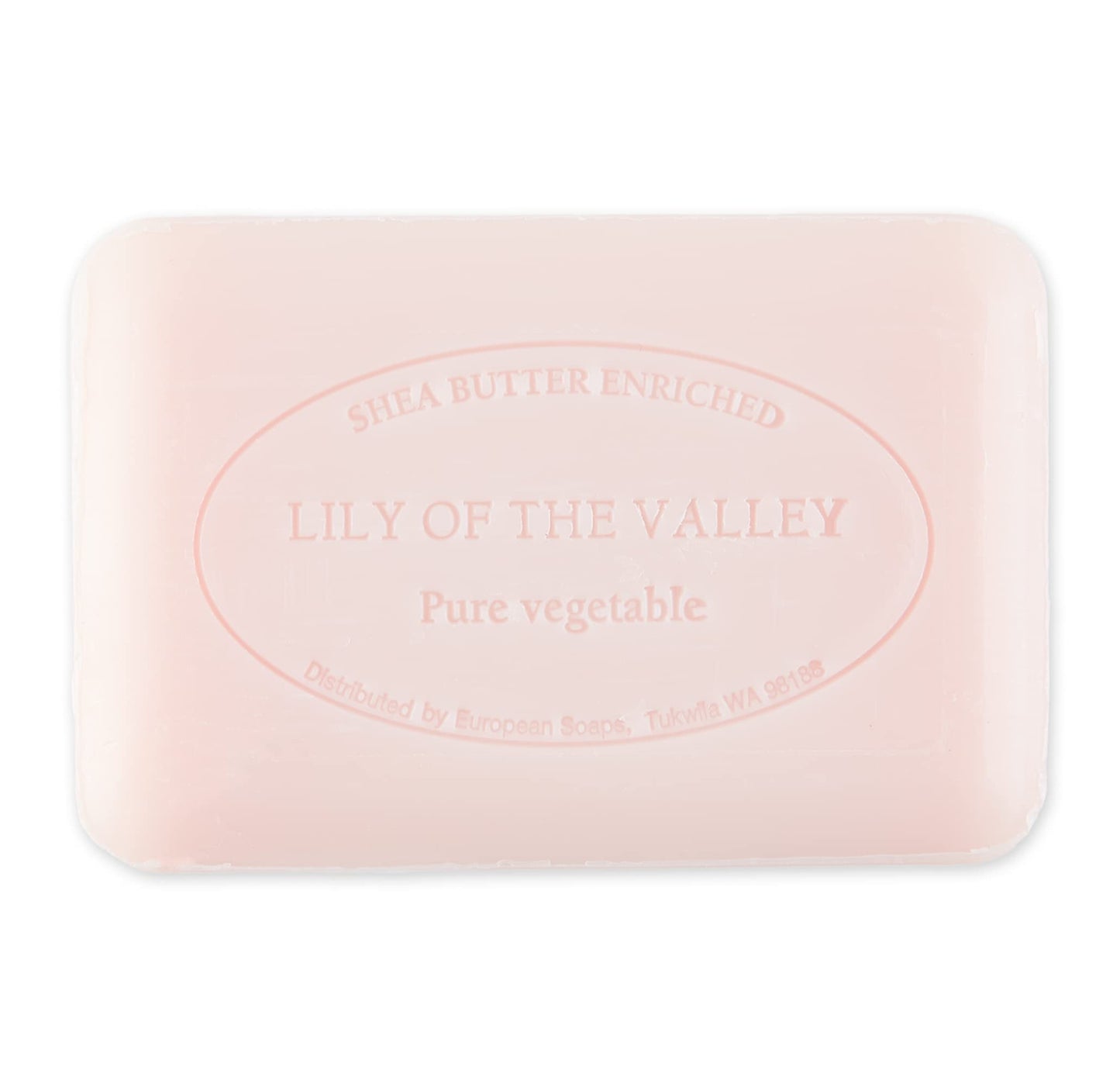 Pre de Provence Artisanal Soap Bar, Enriched with Organic Shea Butter, Natural French Skincare, Quad Milled for Rich Smooth Lather, Lily Of The Valley, 8.8 Ounce