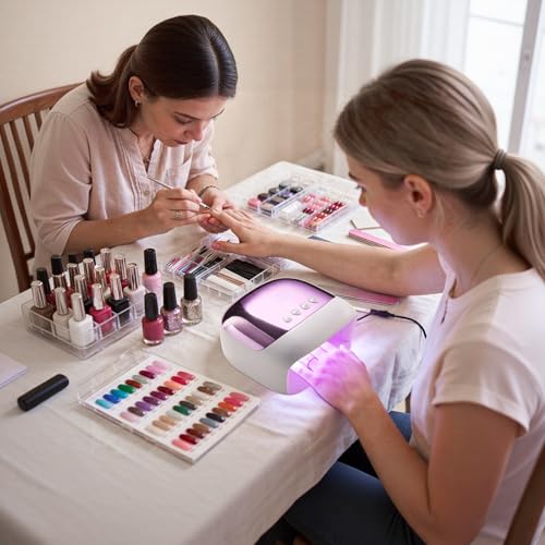 Rechargeable UV Nail Lamp for Gel Nails: 48W Cordless LED UV Light with Smart Sensor- Professional Nail Cure Lamp for Gel Polish Home & Salon Use