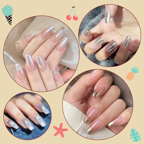 Artdone Chrome Nail Powder 16 Jars - Mirror & Holographic