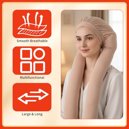 Susade Breathable Hair Bonnets for Braids - 2 in 1 Long Hair Wrap