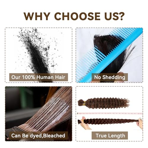 Deep Wave Human Hair Bundles 18 Inch 120g Virgin Hair