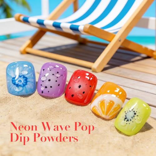 AZUREBEAUTY 6-Color Dip Powder Nail Kit - Neon Jelly Summer Shades