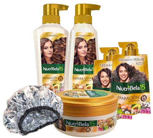 Nutribela 15 Intensive Repair Kit - Shampoo, Conditioner, Treatment & Styling Cream