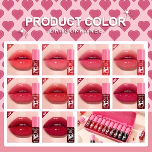 Eakroo 10 Colors Lip Tint Stain Set - Long Lasting Waterproof