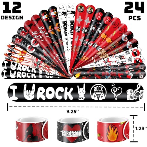 72-Pc Rock and Roll Party Favors Set with Tattoos & Slap Bracelets