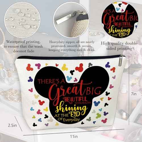 Cartoon Mouse Makeup Bag, Fairytale Fans Mouse Family Cosmetic Bag Gift for Women, Teens, Animal Lovers, Sister, Birthday, Graduation, Mother¡¯s Day Gift Idea, Christmas Gifts