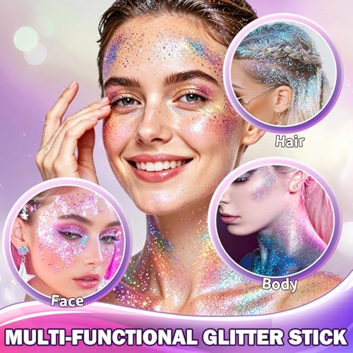 Red White Blue Holographic Glitter Stick Waterproof
