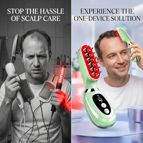 3-in-1 Facial Massager with LED Light & Heating for Face, Neck, Scalp