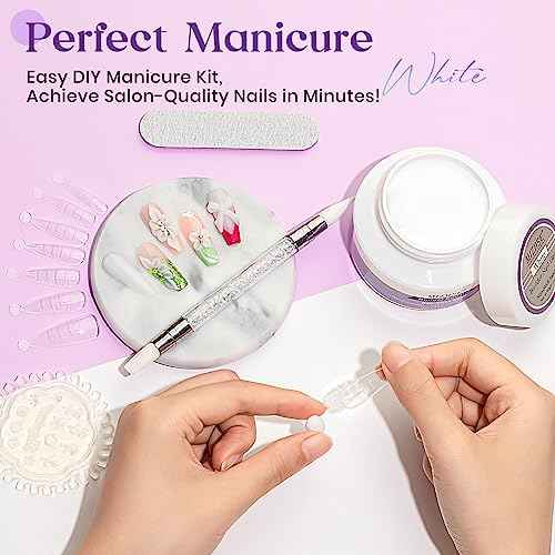 MIZHSE Solid Builder Gel for Nails, 60g White 3D Gel Nail Art Sculpting Non-Sticky Carving Hard Extension Soak Off UV LED for Salon Manicure Home DIY