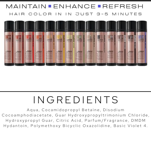 Watercolors Semi Permanent Color Depositing Shampoo. Sulfate & Paraben Free to Maintain & Enhance Hair Color VIOLET WASHE LITER