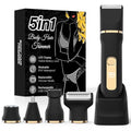 Bikini Trimmer for Women,5-in-1 Electric Razors for Women,Electric Shaver for Women's,IPX7 Waterproof Trimmer for Men Legs,with 5 Replaceable Blade Heads,USB Recharge Dock£¨Black£©