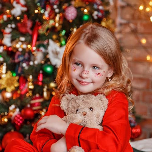 Christmas Glitter Freckle Tattoo Stickers - 12PC Waterproof