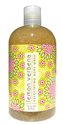 Greenwich Bay LEMON VERBENA Exfoliating Body Wash for Men and Women-Gentle Body Scrub Parabens Free -Sulphates Free-Blended with Loofah, Apricot Seed-Moisturizing Shea Butter -16 oz.