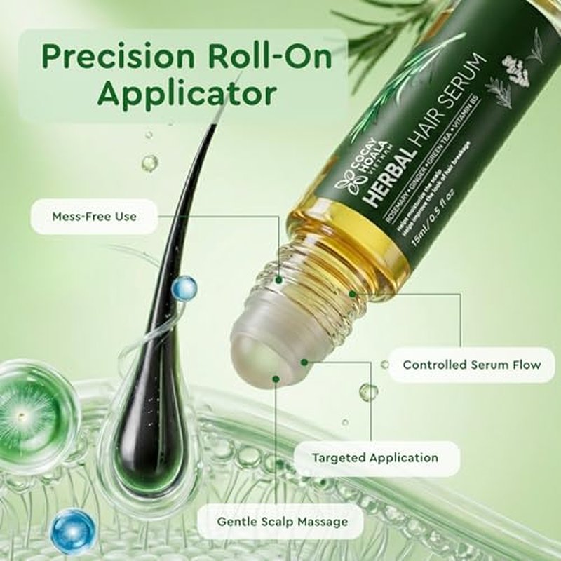 Rosemary Hair Growth Serum Roll-On with Ginger for Thinning Hair