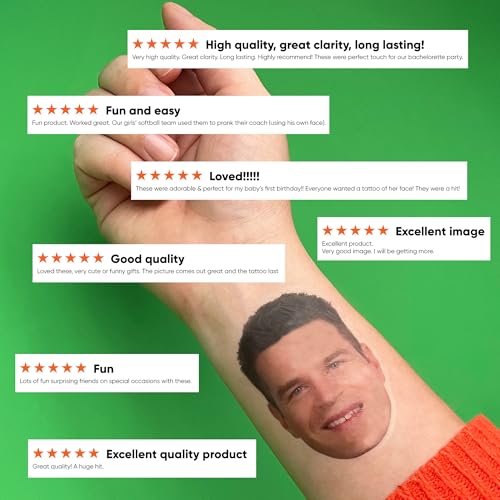 Custom Photo Temporary Tattoos, Set of 12 | Personalized Party Favors