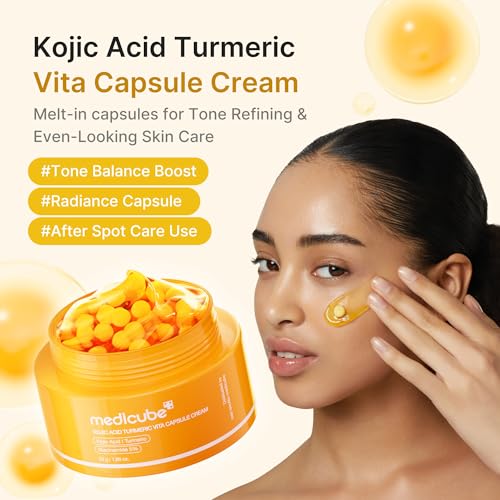 Medicube Capsule Cream with Kojic Acid & Turmeric for Uneven Skin Tone - 1.86 oz