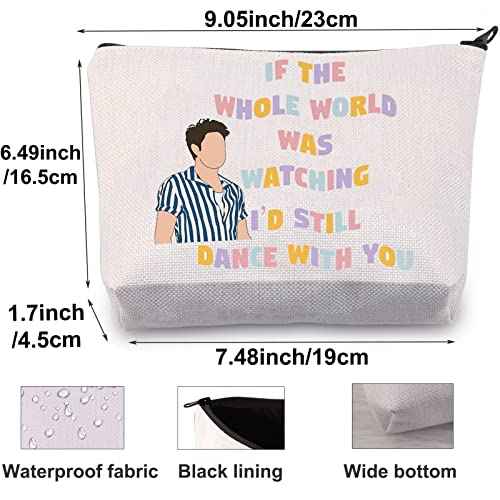 BWWKTOP Singer Lyrics Makeup Bag Singer Album Gifts If The Whole World Was Watching I'd Still Dance With You Makeup Zipper Pouch Bag