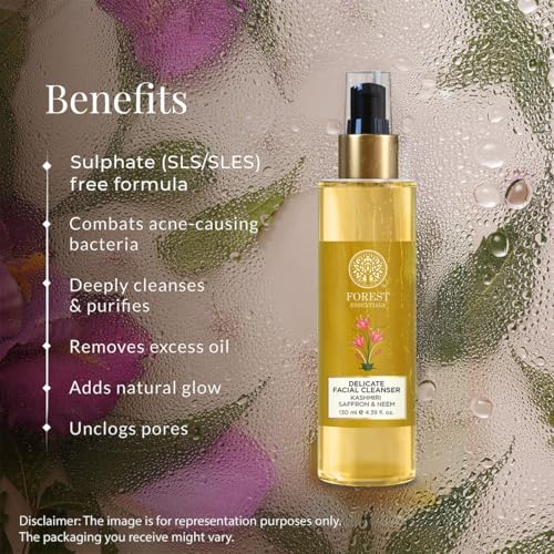 Forest Essentials Kashmiri Saffron and Neem Delicate Facial Cleanser, 200ml
