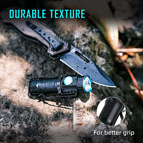 lexall Small Flashlight, 2 Pack 1500Lumens EDC Flashlight Rechargeable Waterproof Mini Flashlight with Clip, 4 Modes, Pocket Flashlight with Lanyard Handheld Flash Light for Camping, Hiking, Emergency