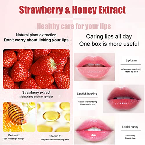Lip Balm Sleeping Lip Mask, Long-Lasting Nourishing & Moisturizing Lip Night Care Lip Anti-chapped Lip Cream Lip Skin Care (9 Packs Fruit)