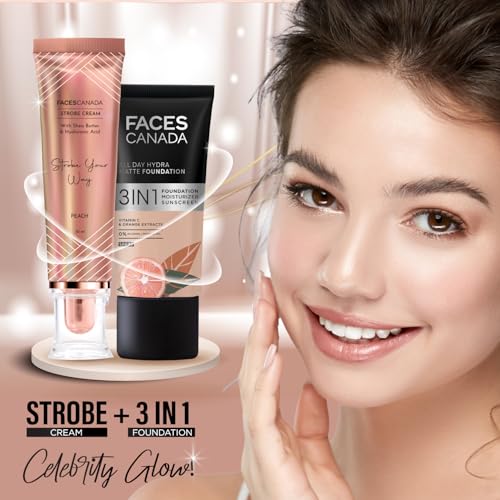 Faces Canada Strobe Cream Peach - Hydrating Highlighter, 30ml