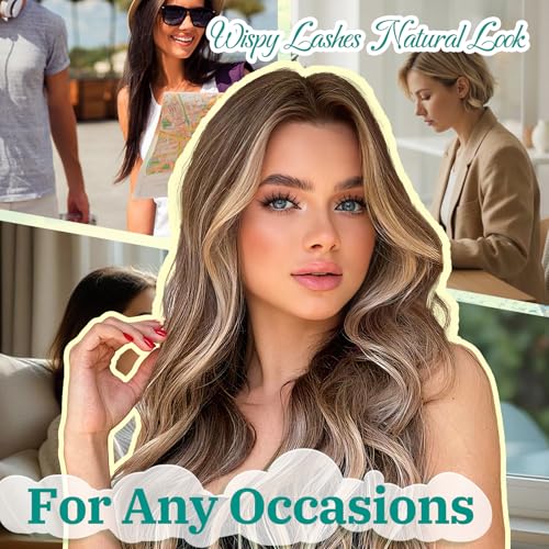 False Eyelashes Manga Lashes 10 Pairs Wispy Lashes Strips C Curl Fake Eyelashes 10-15mm Anime Lashes Fluffy Faux Mink Lashes Natural Look (FM03)