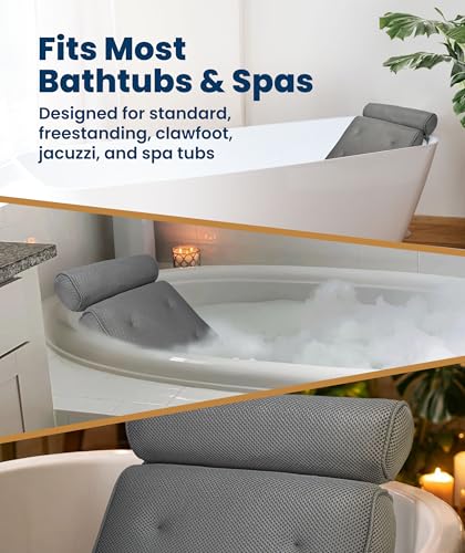 Luxury Bath Pillow with 4D Mesh & Suction Cups – Full Body Support