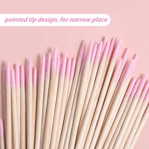300 Cotton Swabs with Pointed Tips for Makeup & Nail Care