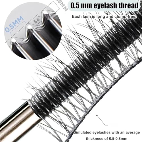 BEDARP Waterproof Curling Mascara with Fiber & Primer, Long-Lasting Black