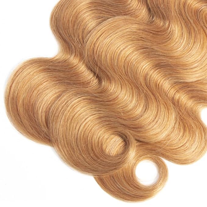 Ombre Blonde Human Hair Bundles 1B/27 Ombre Bundles Human Hair 1B/27 Body Wave Bundles Human Hair 8 10 12Inch 3 Bundles Human Hair Body Wave Brazilian Virgin Hair Bundles (1B/27-BB-8 10 12)