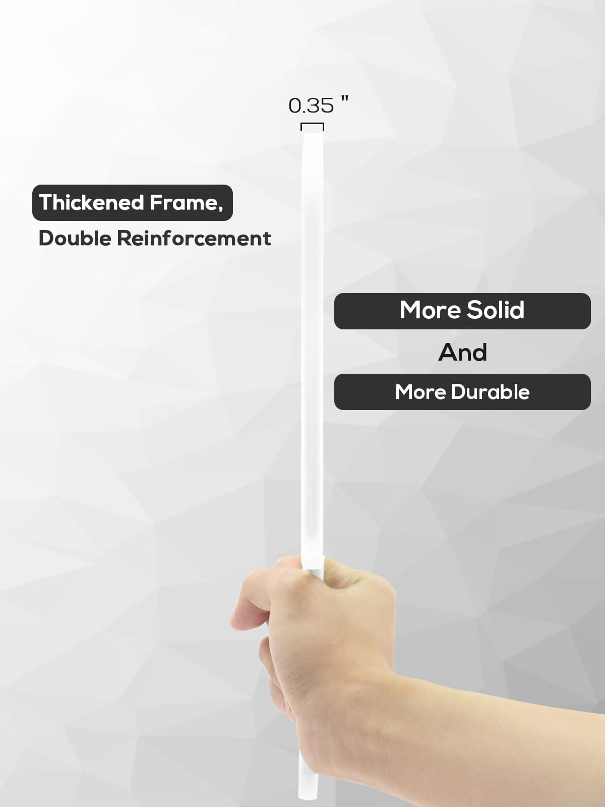 BEFUI Extra Large Handheld Mirror，Hand Salon Mirror with Handle for Barbers, Hairdressing (White，12.4" Lx 9" W)