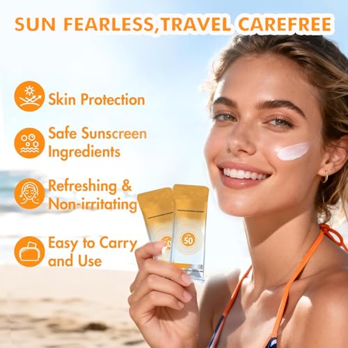 50PCS Mini Sunscreen SPF 50+ Travel Size Bulk Pack