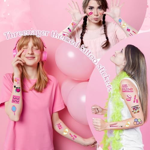 Little Miss Threenager Temporary Tattoos - 8 Sheets