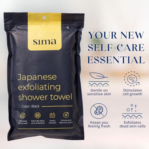 Sima - Bundle - Exfoliating Body Towels Black + Pink + White