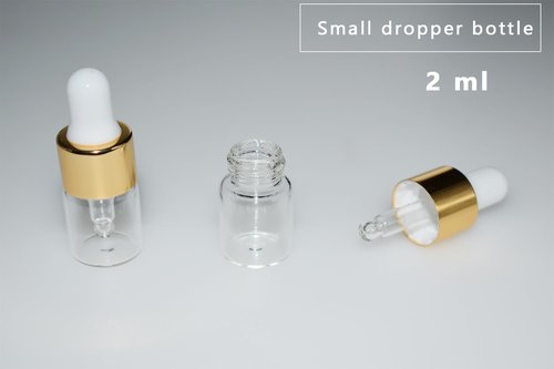 Hustar Small Dropper Bottle, 10pcs 2ml Mini Sample Dropper Bottles Mini Makeup Containers for Travel Liquids Tiny Glass