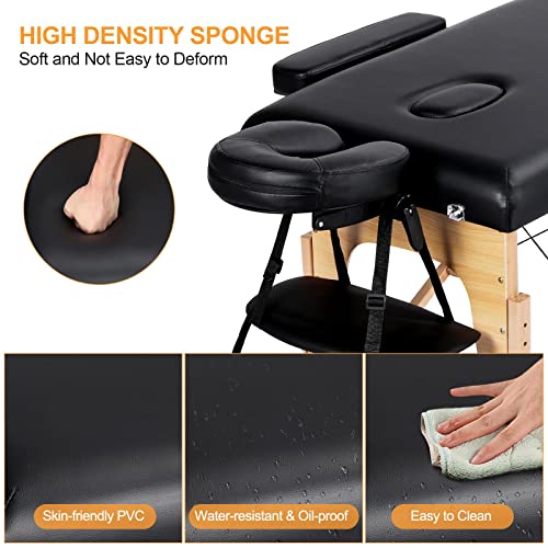 Yaheetech 84x24in Portable Massage Table Folding Adjustable Height