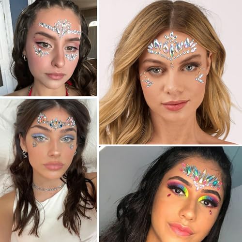 Face Gems Sticker Kit - Reusable Rhinestone Jewels for Festivals