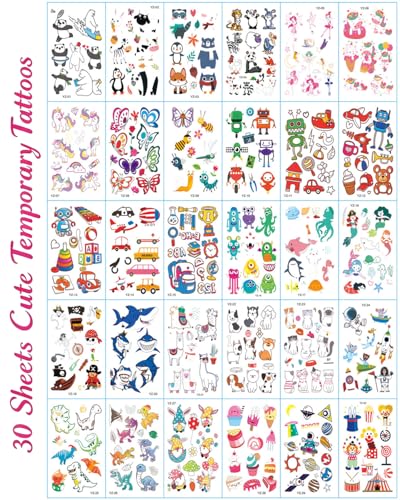 Glow in the Dark Temporary Tattoos, 30 Sheets Waterproof