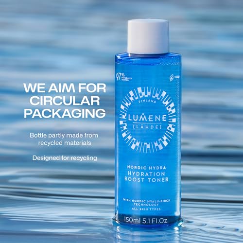 Lumene Nordic Hydra [L?HDE] Hydration Boost Toner | Lightweight, Moisturizing Liquid Toner | Long Lasting Hydration for Dry, Dull Skin | Prepares Dehydrated Skin for Skincare | Vegan | 150ml