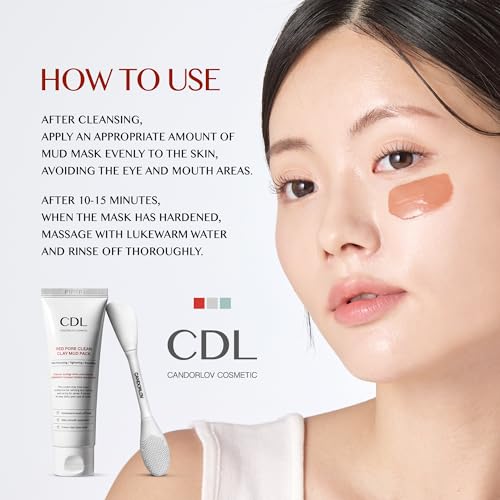 Clay Mask for Face, Korean Red Mud Mask ? Deep Pore Cleansing Facial Mask for Sensitive Skin, Exfoliating & Soothing Kaolin Clay Mask to Remove Impurities & Sebum, 2.7 oz