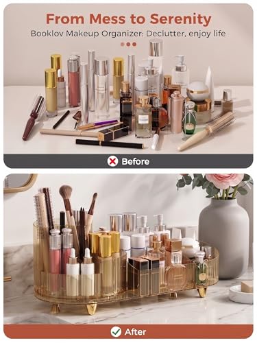 Booklov Rotating Makeup Organizer - 360° Clear Acrylic